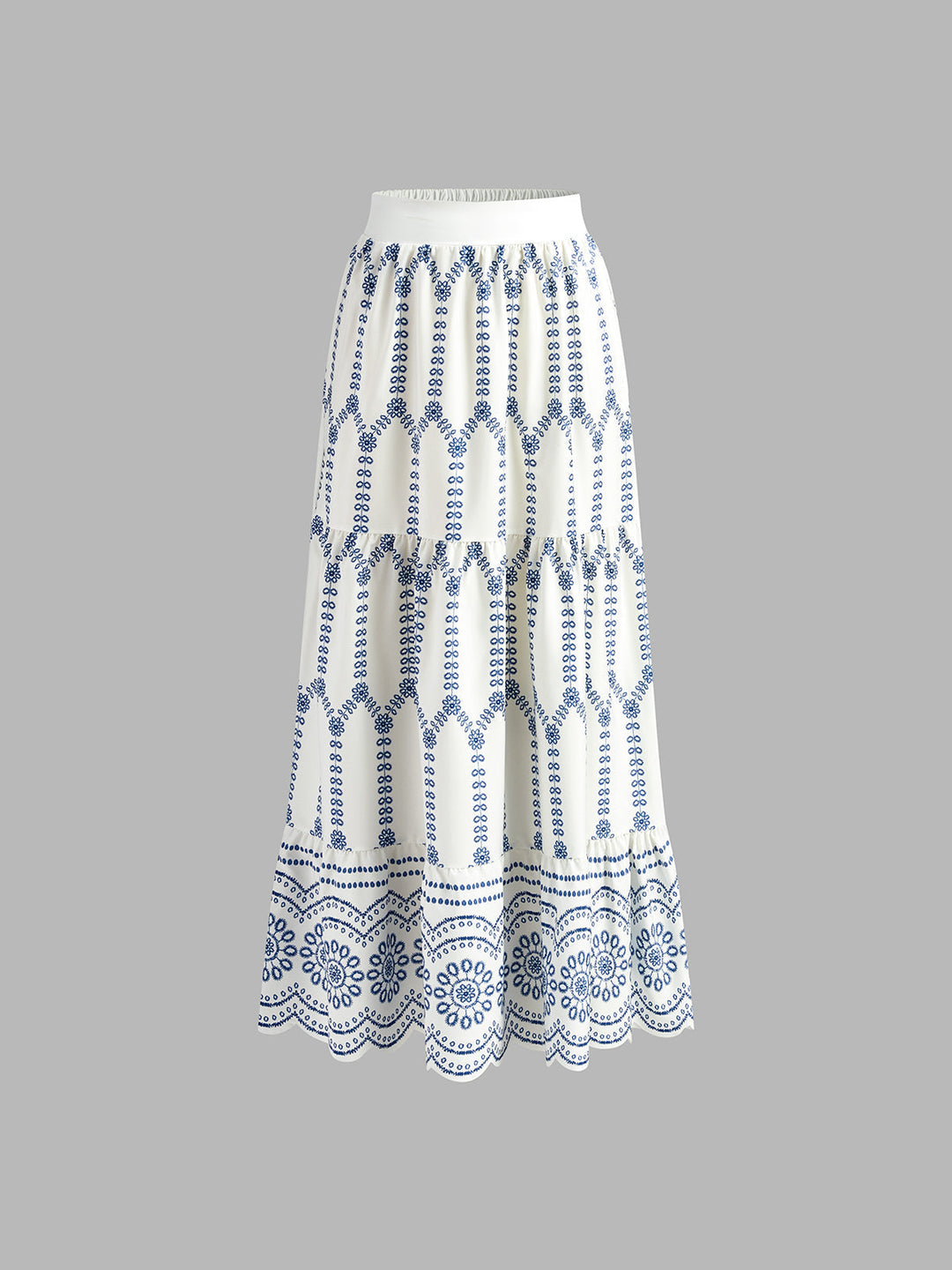 Embroidered Crop Top and Maxi Skirt Set
