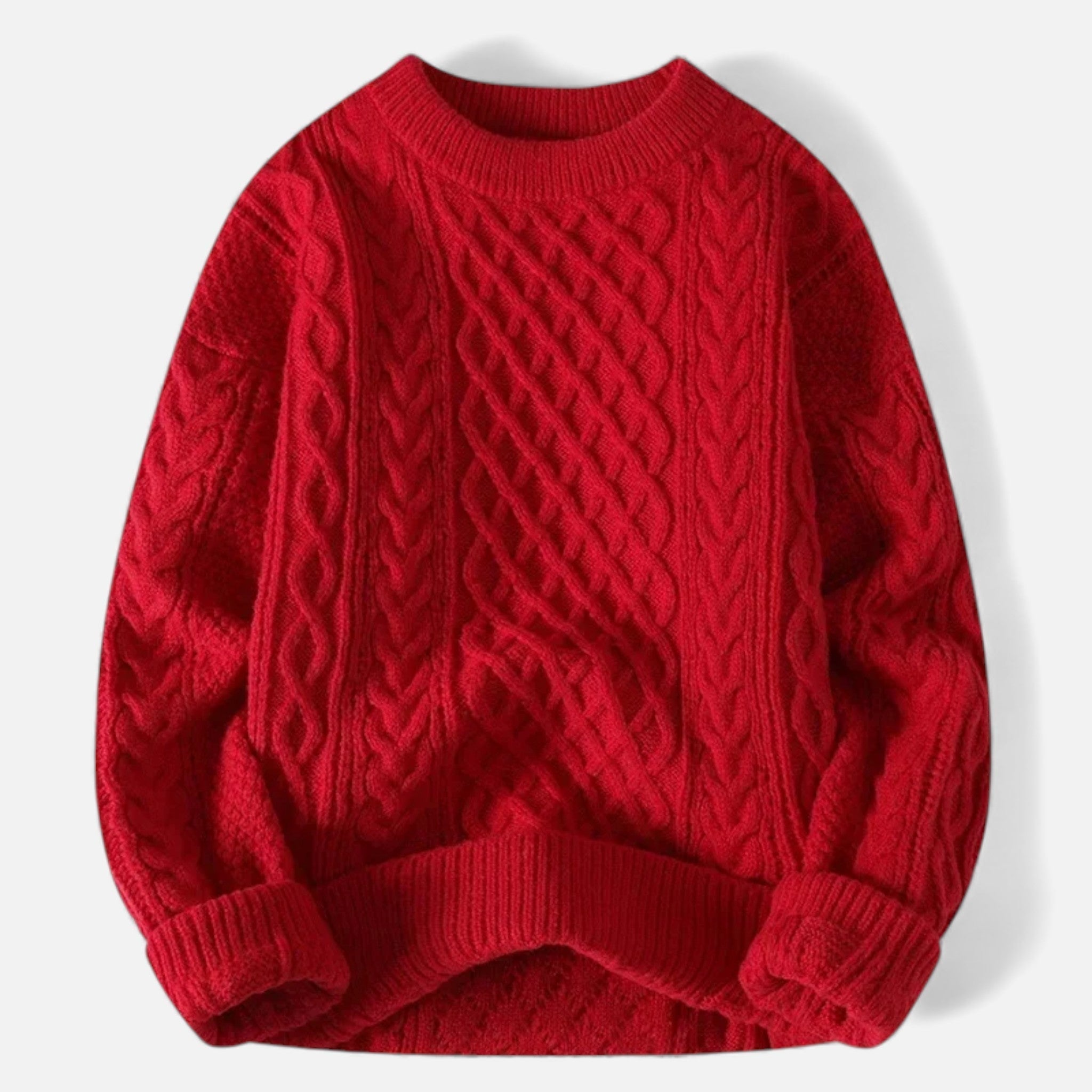Women'S Slight-Stretch Knitted Cabled Sweater
