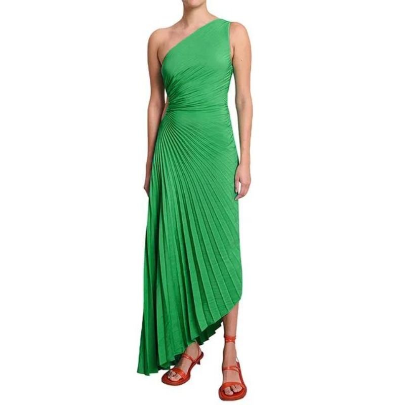 Luxurious Evening Party Asymmetric Maxi Dress for Women