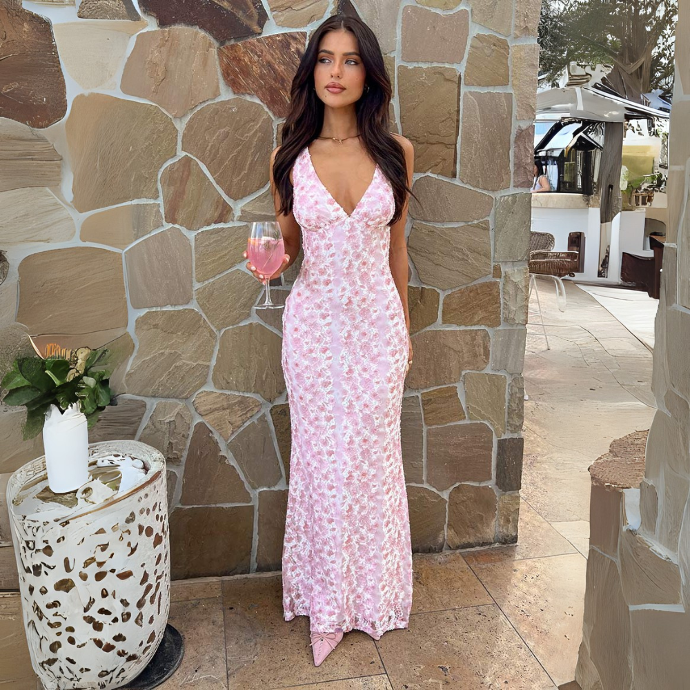 Women Chic Elegant Flowing Evening Maxi Wedding Guest Dress