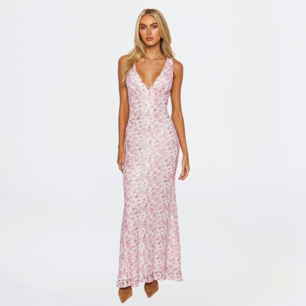 Women Chic Elegant Flowing Evening Maxi Wedding Guest Dress
