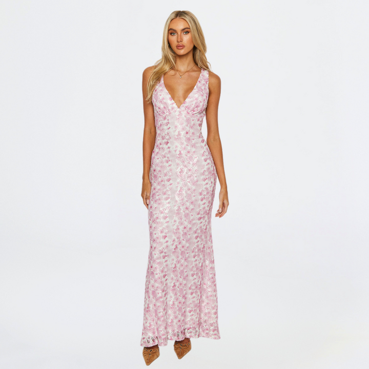 Women Chic Elegant Flowing Evening Maxi Wedding Guest Dress