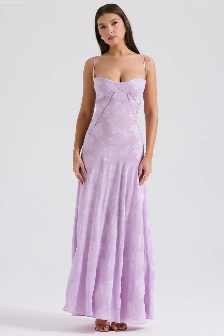 Vestido largo de verano con espalda abierta y tirantes ajustables