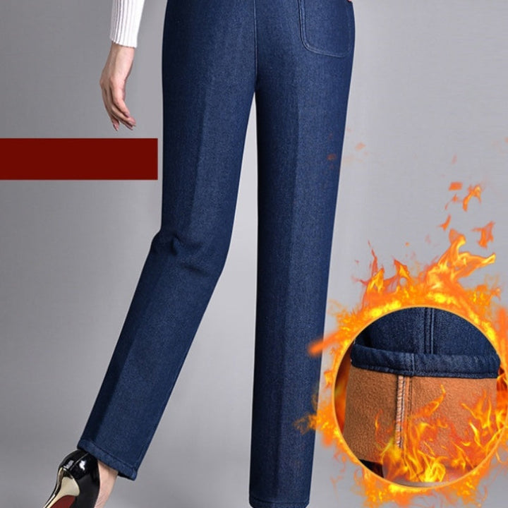 Jeans con cintura elástica y bolsillos