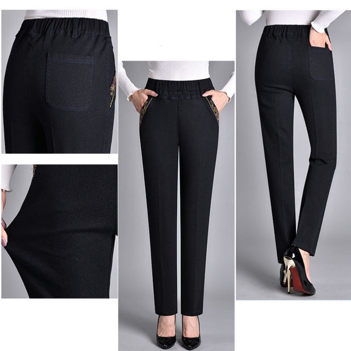 Jeans con cintura elástica y bolsillos