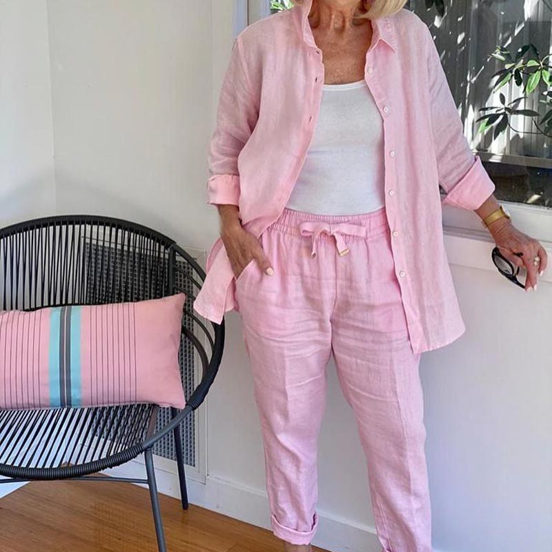 Shirt Jacket and Drawstring Pants Set