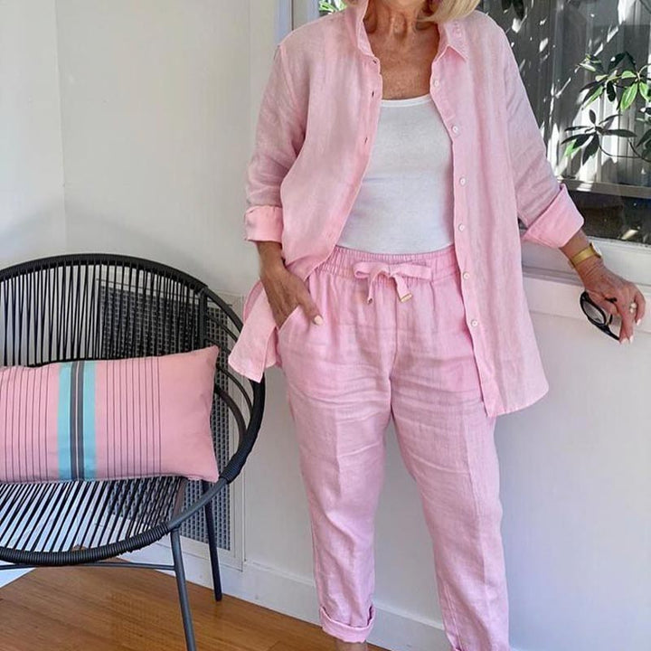 Shirt Jacket and Drawstring Pants Set