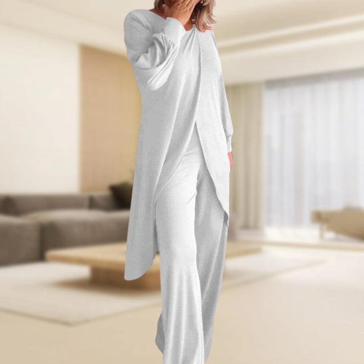 Long Sleeve Tunic and Wide-Leg Pants Set