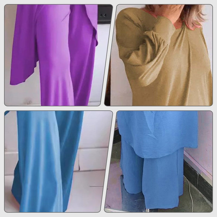 Long Sleeve Tunic and Wide-Leg Pants Set
