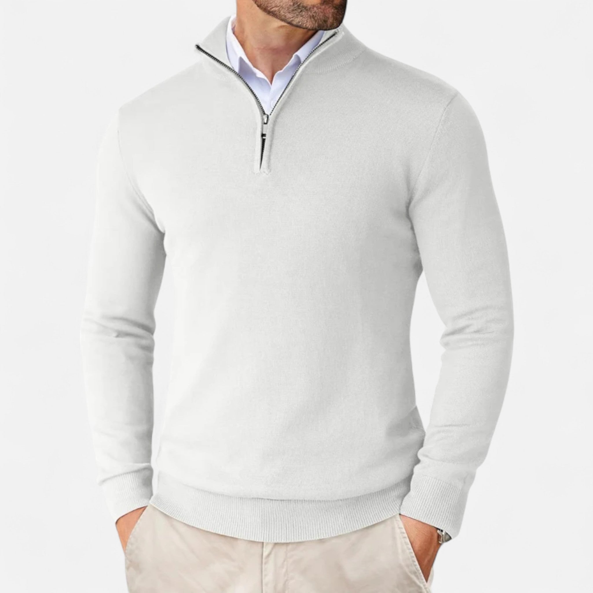 Men's Slim-Fit Quarter-Zip Sweater