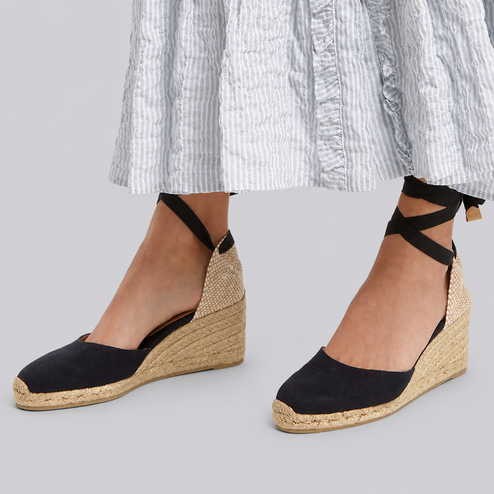 Closed Toe Wedge Espadrille Sandals